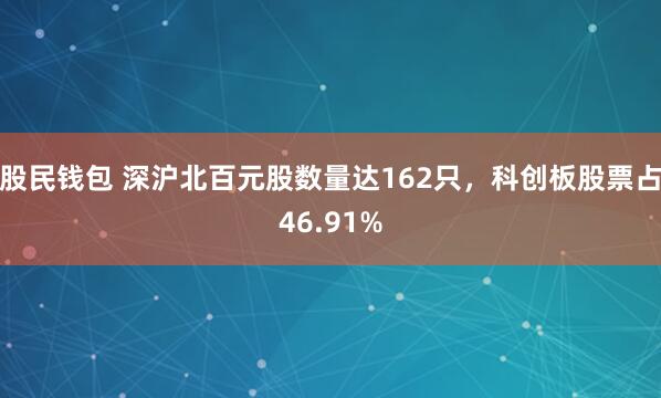 股民钱包 深沪北百元股数量达162只，科创板股票占46.91%