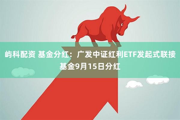 屿科配资 基金分红：广发中证红利ETF发起式联接基金9月15日分红